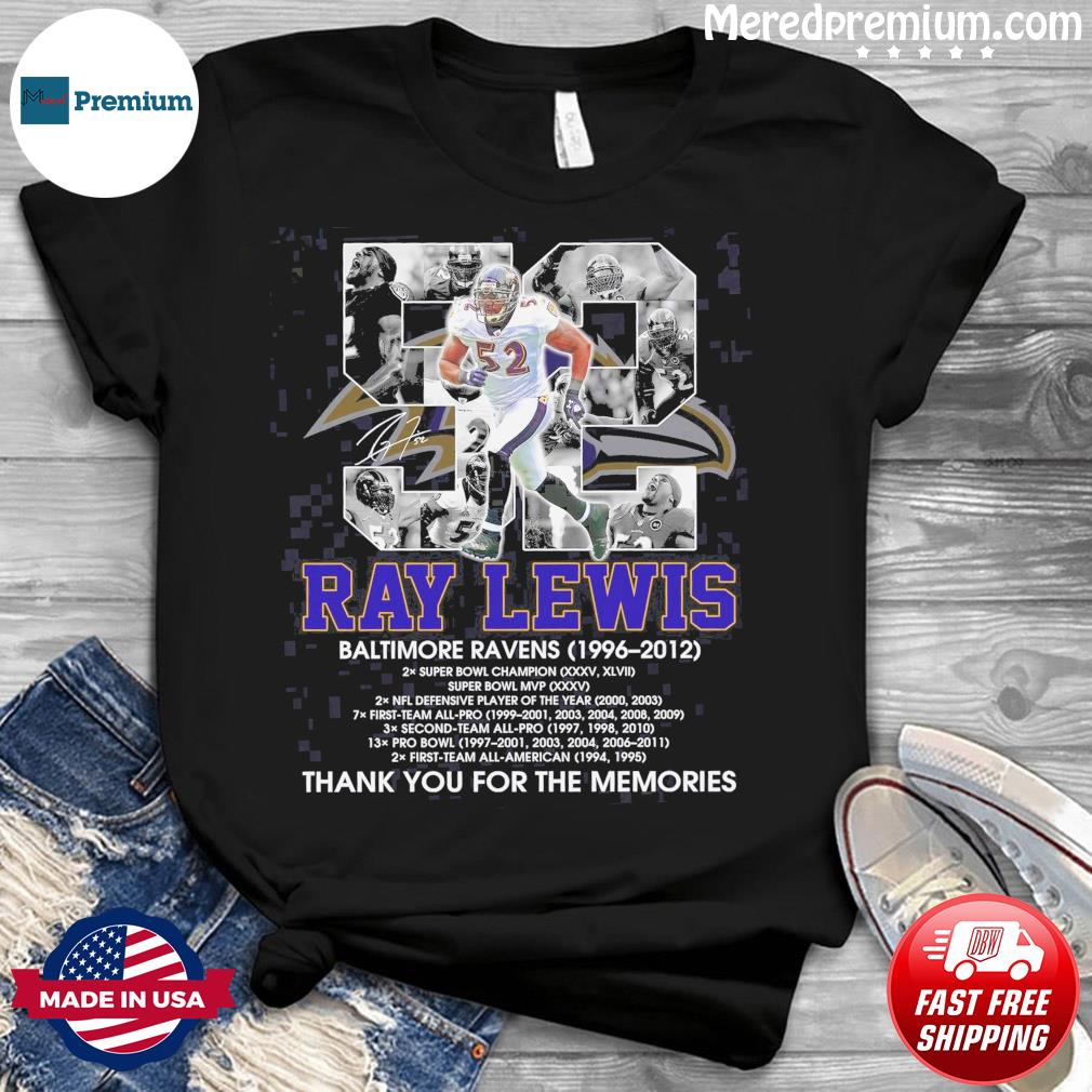 Ray Lewis Linebacker Baltimore Ravens Thanks For The Memories Signature T- Shirt - TeeNavi