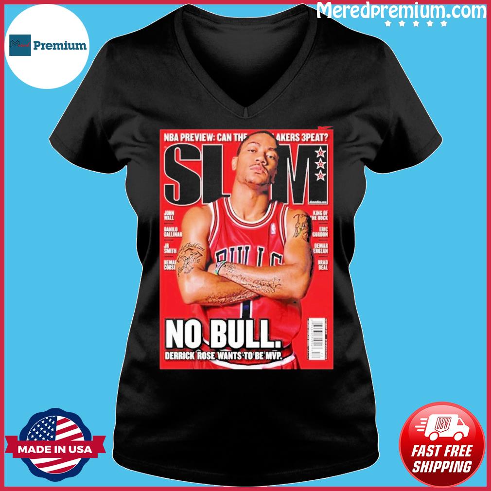Derrick Rose Chicago Bulls Slam Cover Tee Shirt - Cherrycatshop