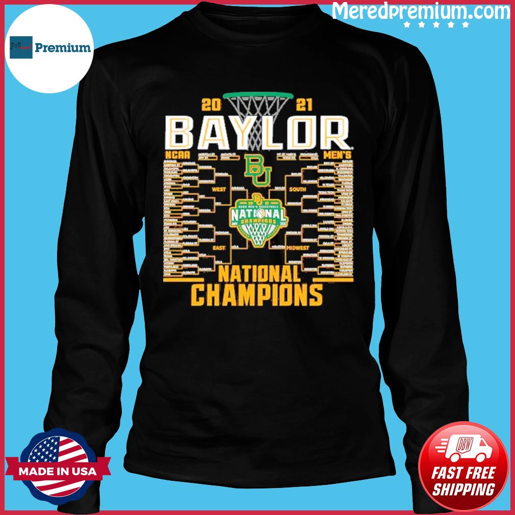 Baylor Bears 2021 NCAA Basketball National Champions Bracket T-Shirt (S) 