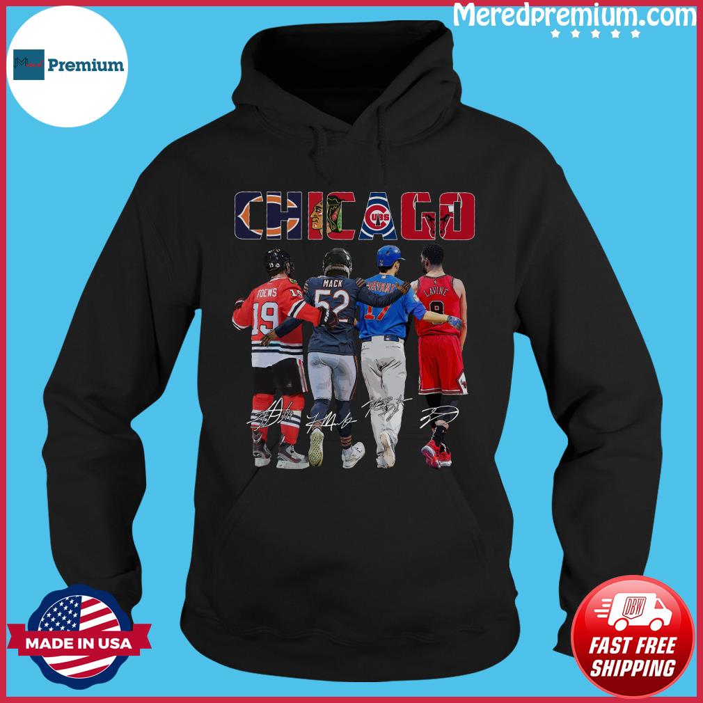 Chicago Cubs Bulls Blackhawks MASH UP Logo T-shirt 6 Sizes S-3XL!!