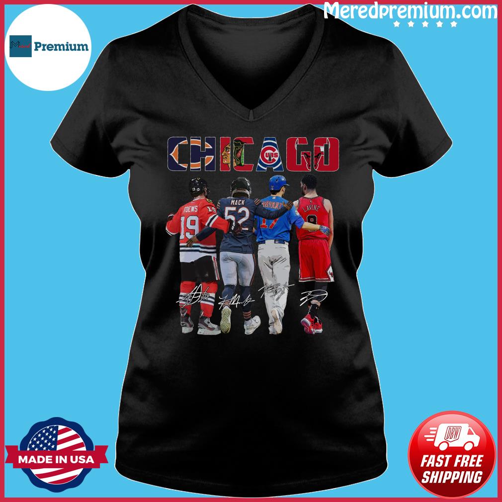 Chicago Sports Teams Bears Bulls Blackhawks Logo Mashup T shirt L Large
