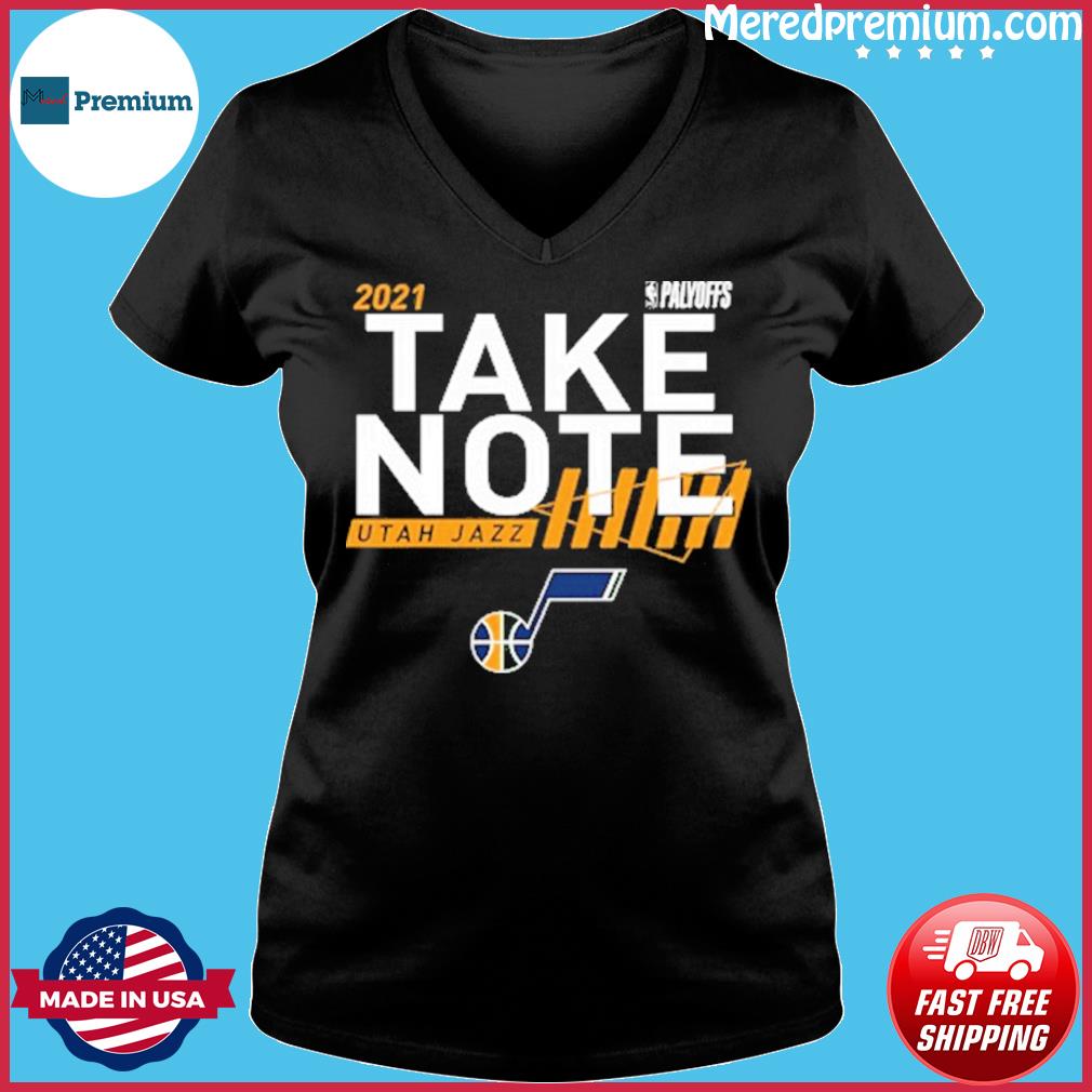 Utah Jazz 20-21 Take Note Short Sleeve T Shirt Logo NBA Playoffs Basketball  XL