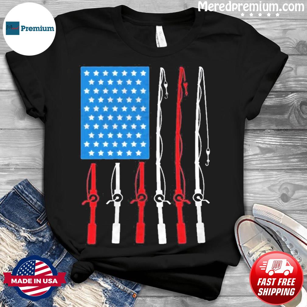 Download Father S Day Fishing Gifts Fishing Rod American Flag Teeshirt Hoodie Sweater Long Sleeve And Tank Top