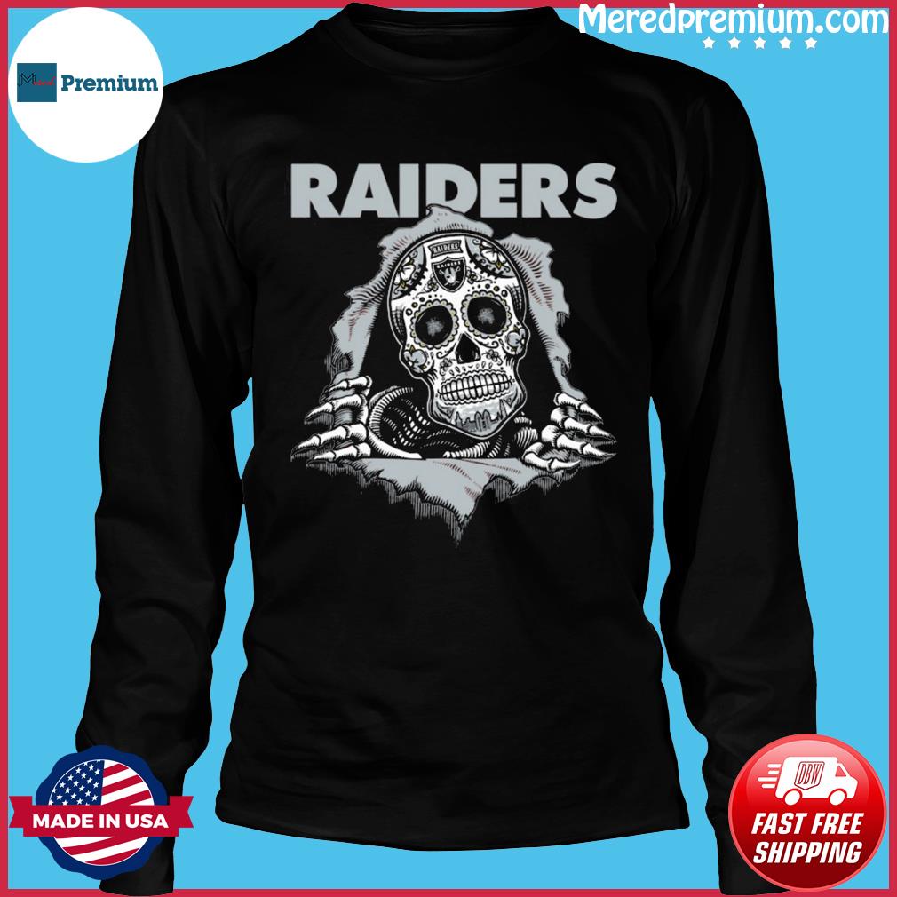 Blood Inside Me Sugar Skull Oakland Raiders Shirt, hoodie, sweater, long  sleeve and tank top