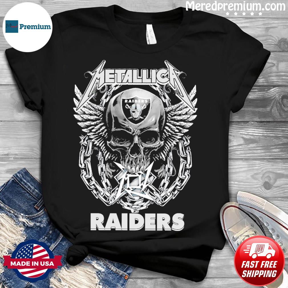 auteur Menselijk ras Onenigheid Official Raiders Skull Metallica Las Vegas Raider Shirt, hoodie, sweater,  long sleeve and tank top
