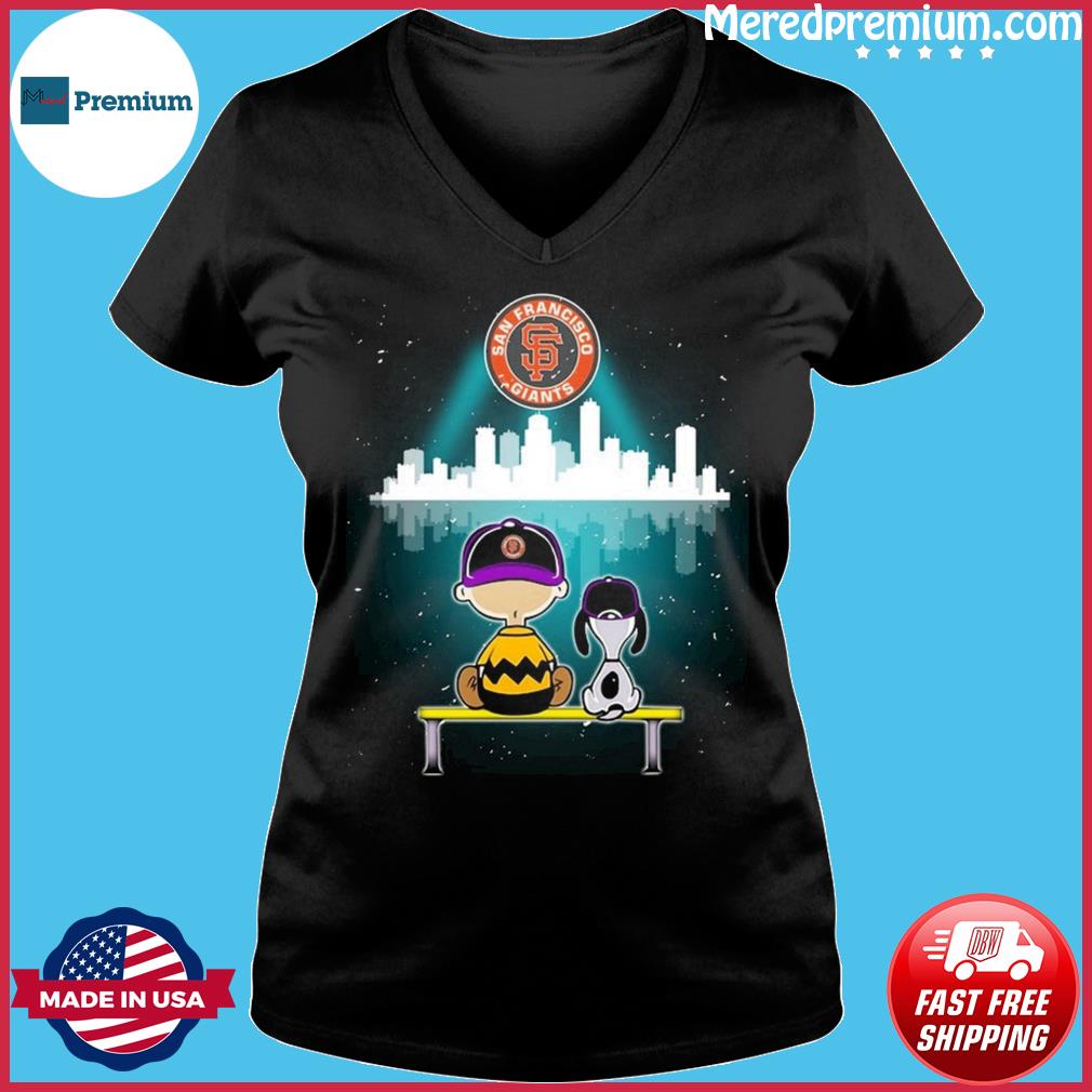 Charlie Brown And Snoopy Watching City San Francisco Giants T-Shirt -  TeeNavi