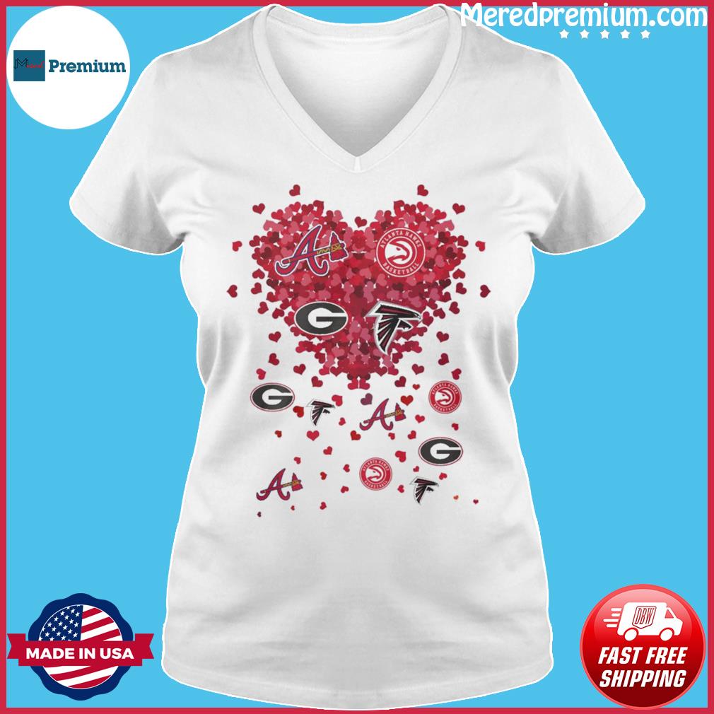 Heart Atlanta Braves Atlanta Hawks Green Bay Packers Atlanta Falcons T-Shirt