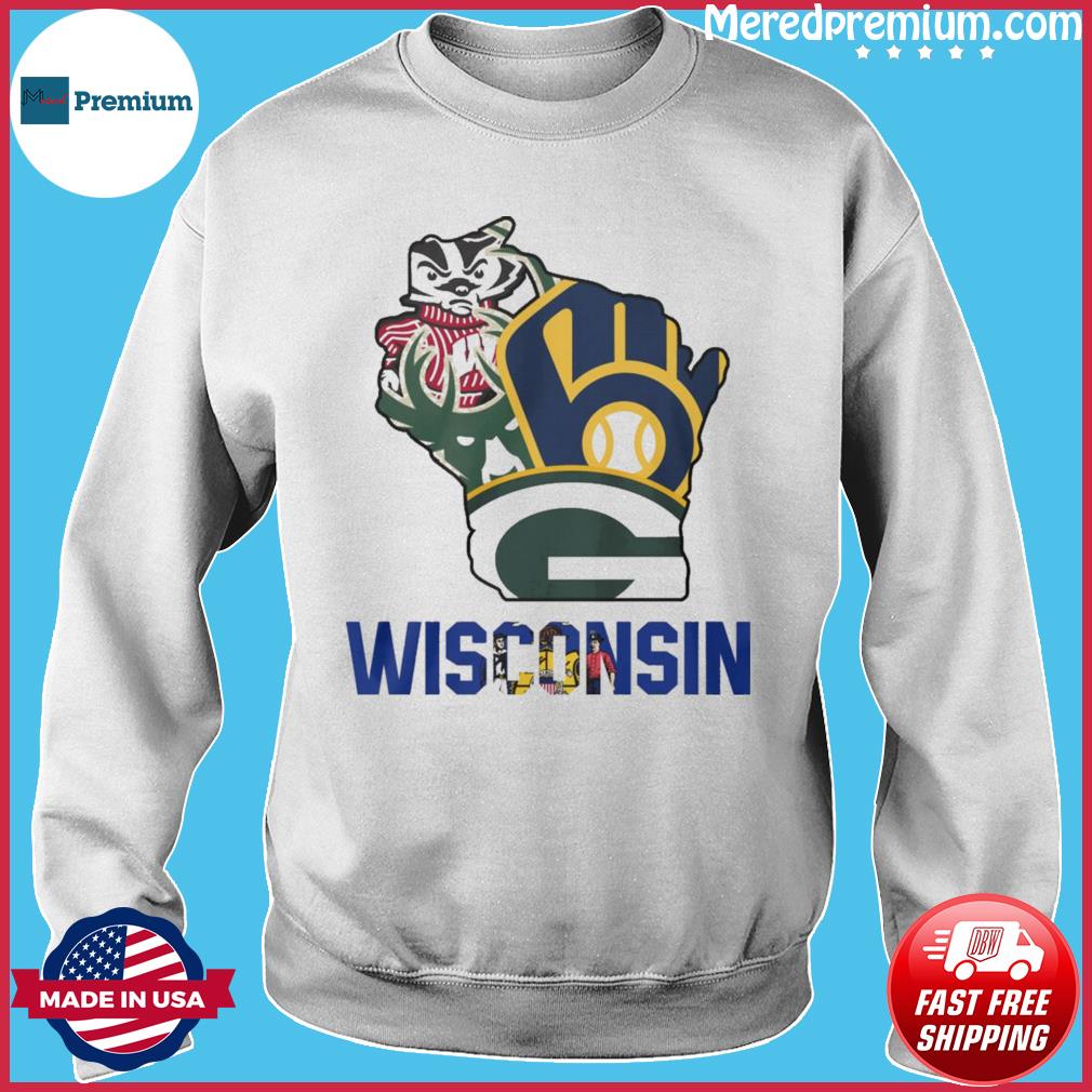 Milwaukee Brewers Green Bay Packers Milwaukee Bucks mascot Wisconsin city  2023 shirt, hoodie, sweater, long sleeve and tank top