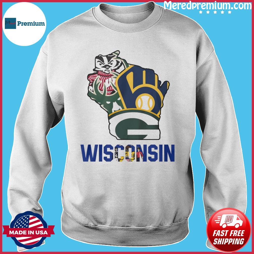 Wisconsin Sports Teams T Shirt Packers Brewers Badgers Unisex Sports Tee  Shirt