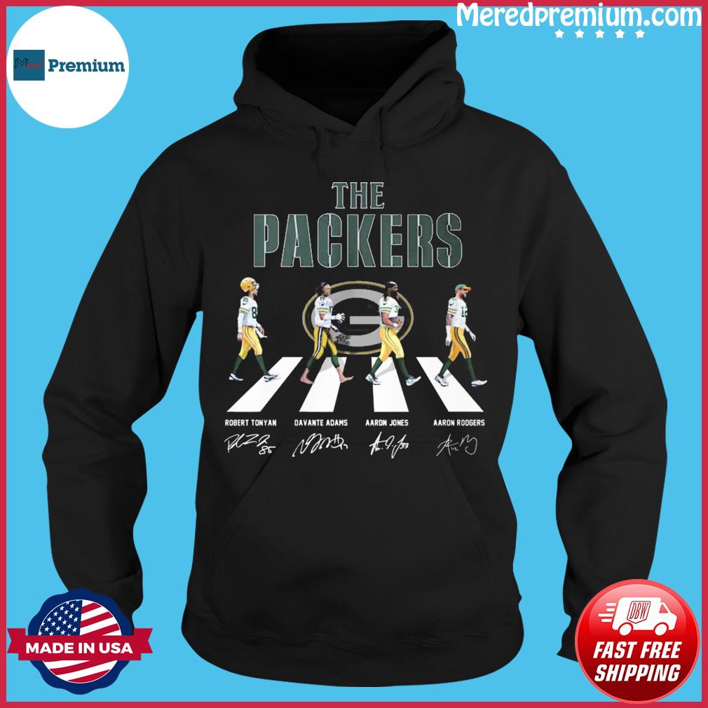 Official The Packers Robert Tonyan Davante Adams Aaron Jones Aaron Rodgers abbey  road signatures shirt, hoodie, sweater, long sleeve and tank top