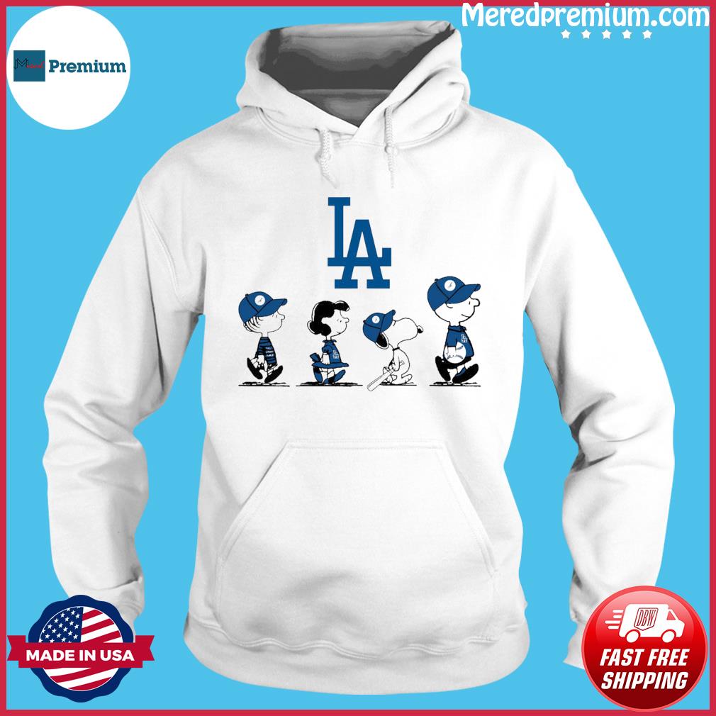 Peanuts Character Charlie Brown And Snoopy Walking Los Angeles Dodgers Shirt  (2), hoodie, sweater, long sleeve and tank top