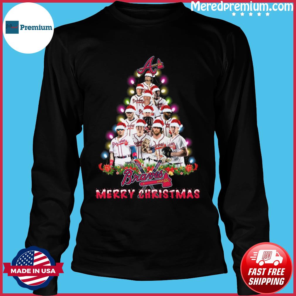 Merry And Bright Atlanta Braves MLB Christmas Tree T Shirts