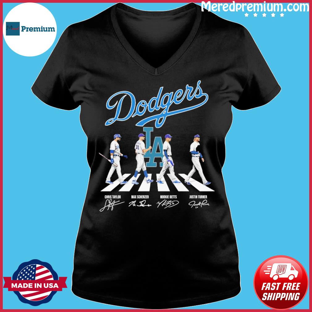 Los Angeles Dodgers T Shirt Baseball Team Abbey Road Signatures