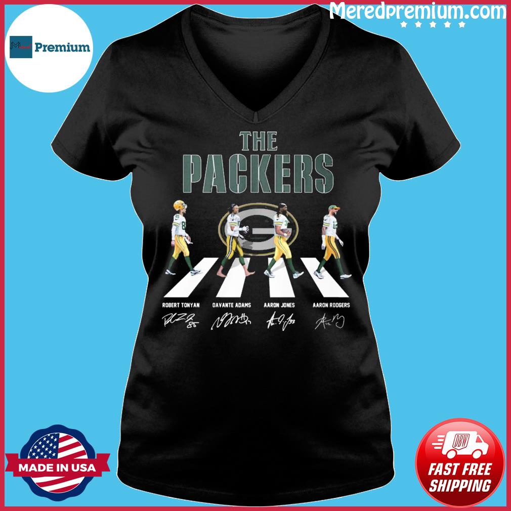 Official The Packers Robert Tonyan Davante Adams Aaron Jones Aaron Rodgers abbey  road signatures shirt, hoodie, sweater, long sleeve and tank top