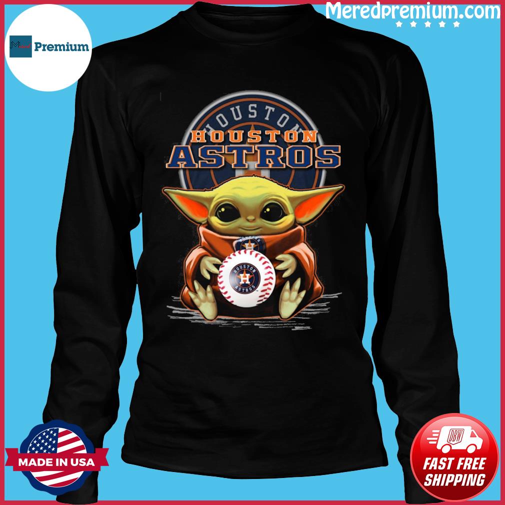 Baby Yoda hug Houston Astros shirt, hoodie, sweater, ladies-tee