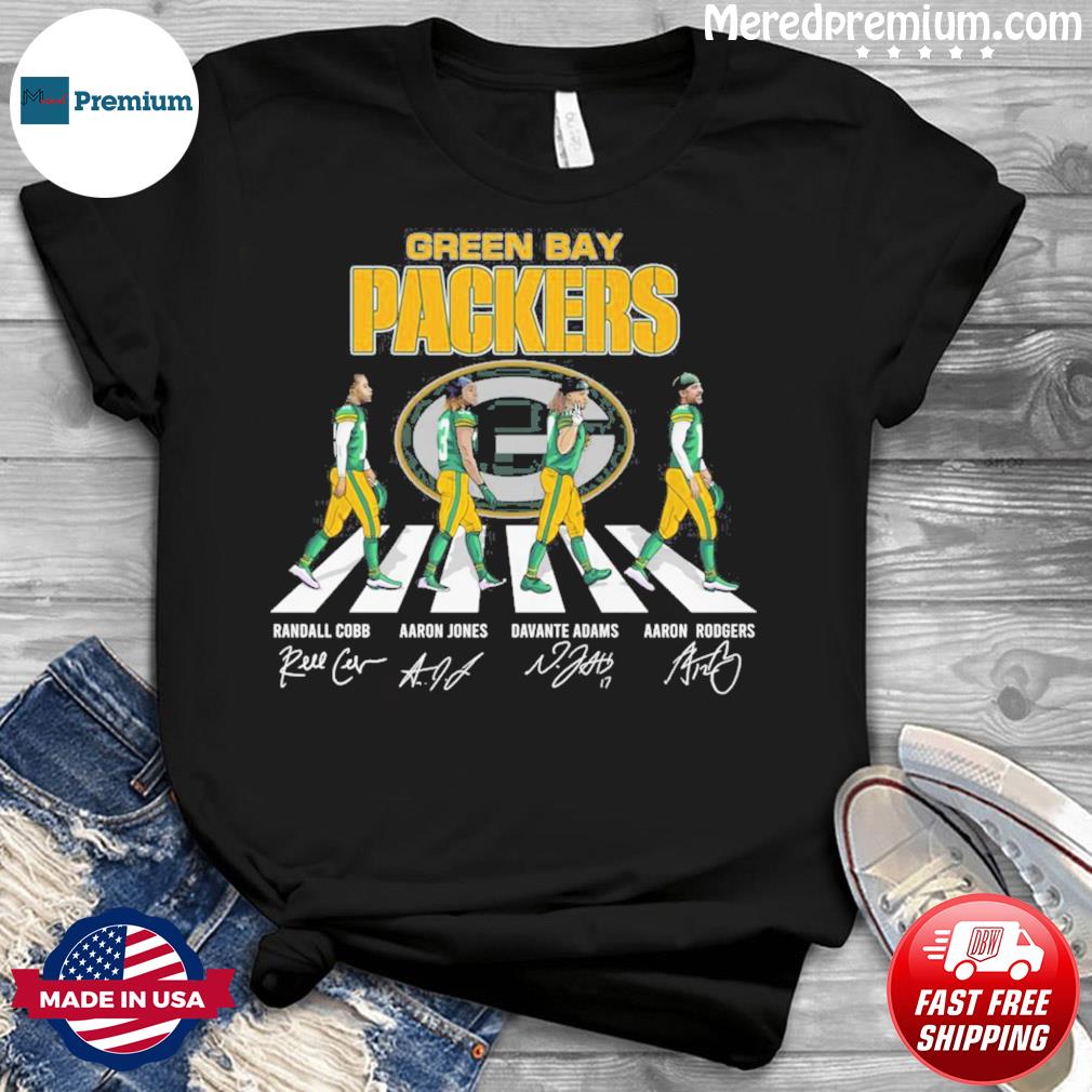 Green Bay Packers Randall Cobb Aaron Jones Davante Adams And Aaron Rodgers  Abbey Road Signatures Shirt, hoodie, sweater, long sleeve and tank top