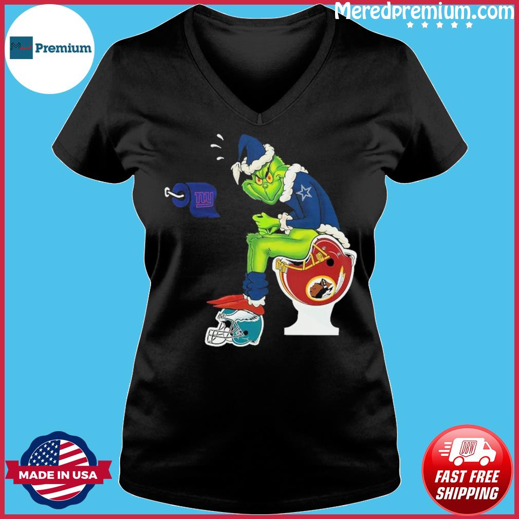 Santa grinch Dallas Cowboys shit on toilet Washington Commanders Christmas  sweater, hoodie, sweater, long sleeve and tank top