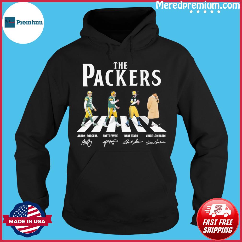 The Green Bay Packers Aaron Rodgers Brett Favre Bart Starr Vince Lombardi  Abbey Road signatures shirt, hoodie, sweater, long sleeve and tank top