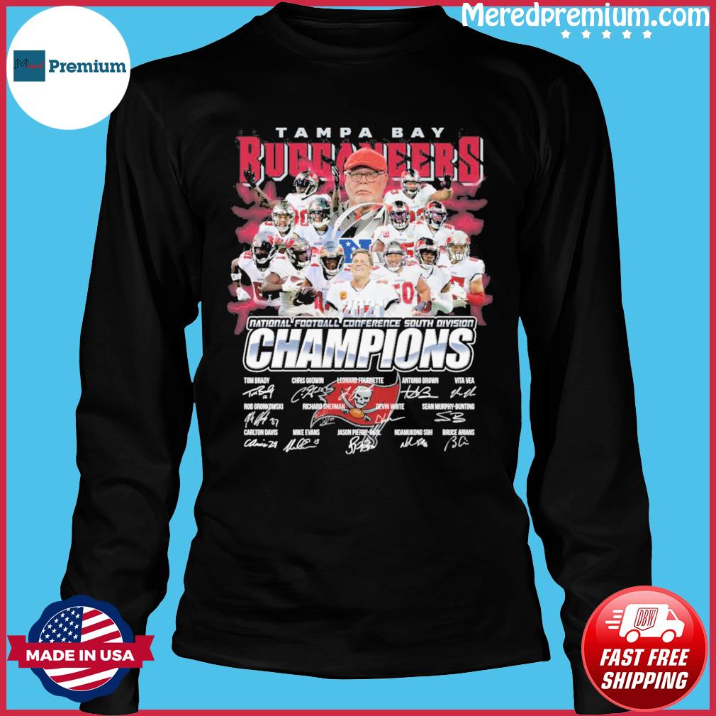 Tampa Bay Buccaneers team NFC South Division Champions 2021 signatures  shirt, hoodie, sweater, long sleeve and tank top