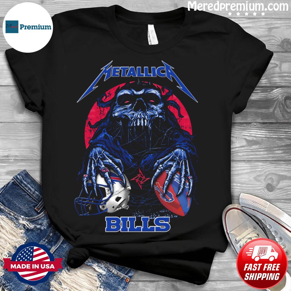 Buffalo Bills NFL Metallica Skull T-Shirt, Buffalo Bills Father'S