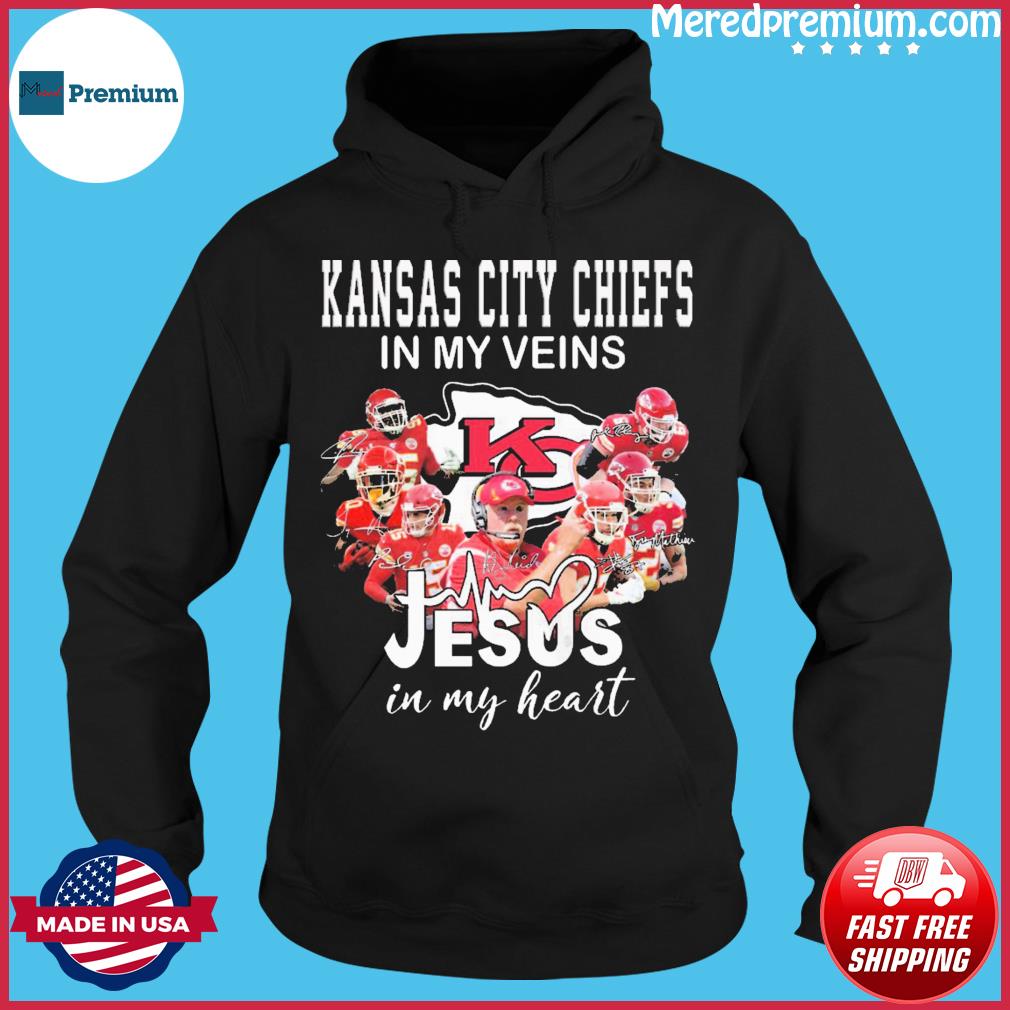 Chiefs in my veins jesus in my heart Kansas City Chiefs tshirt