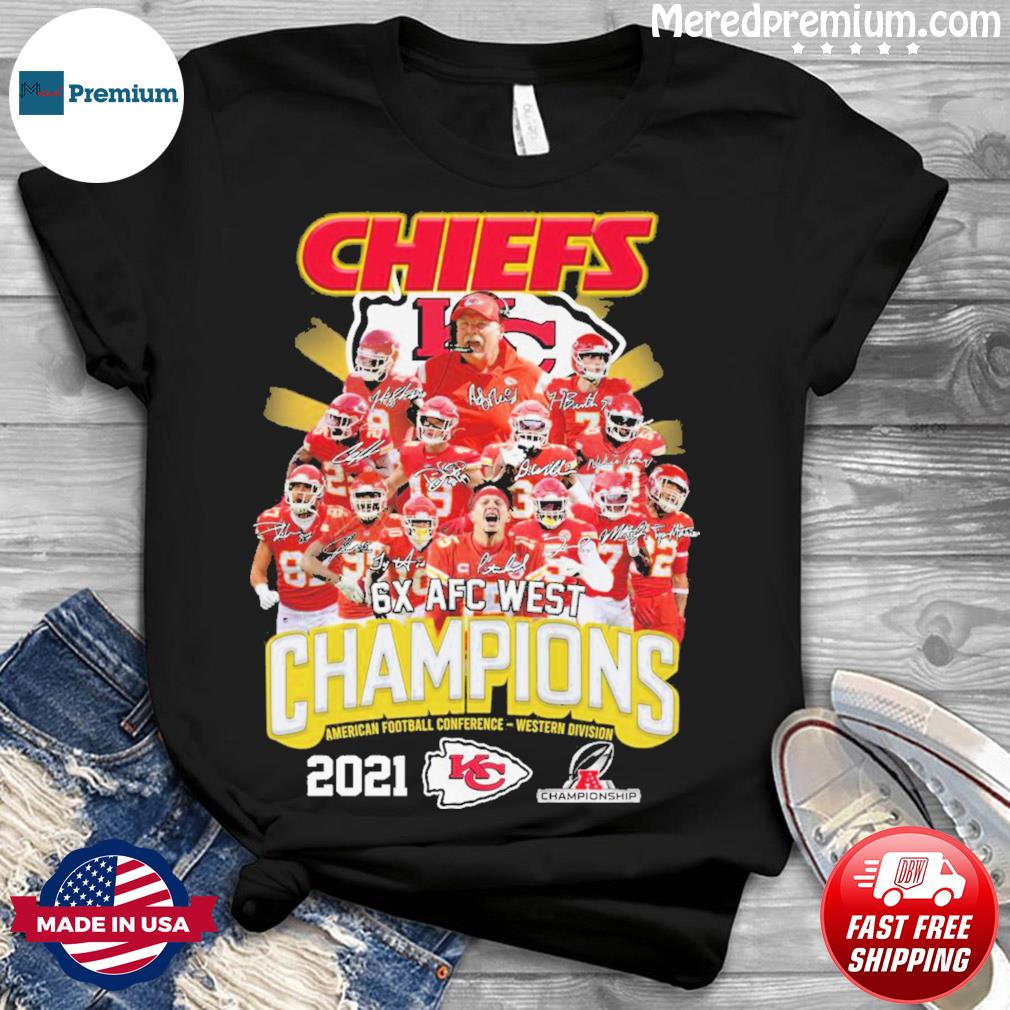 Official 2022 Kansas City Chiefs AFC west division Champions signatures  shirt, hoodie, sweater, long sleeve and tank top