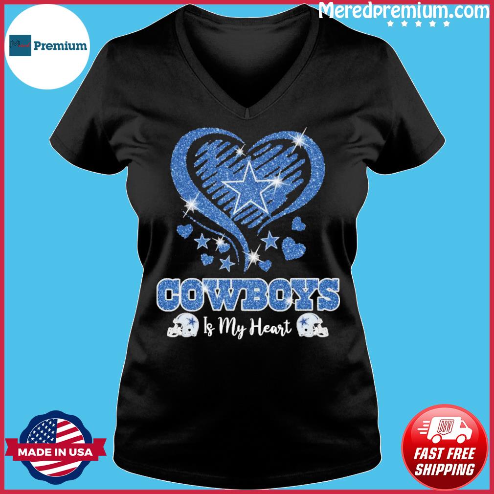 Diamond Dallas Cowboys heart shirt, ladies shirt, hoodie and sweater