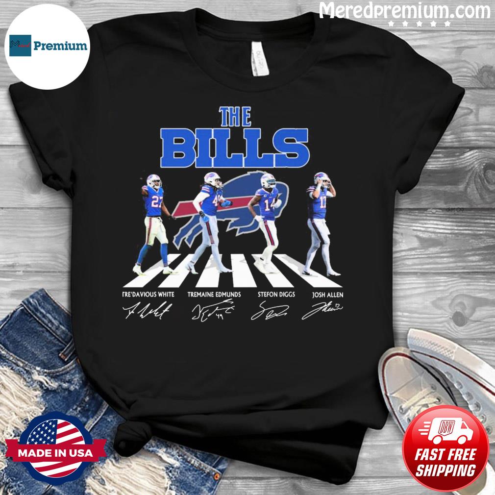 The Buffalo Bills White Edmunds Diggs And Allen Abbey Road Signatures shirt,  hoodie, sweater, long sleeve and tank top