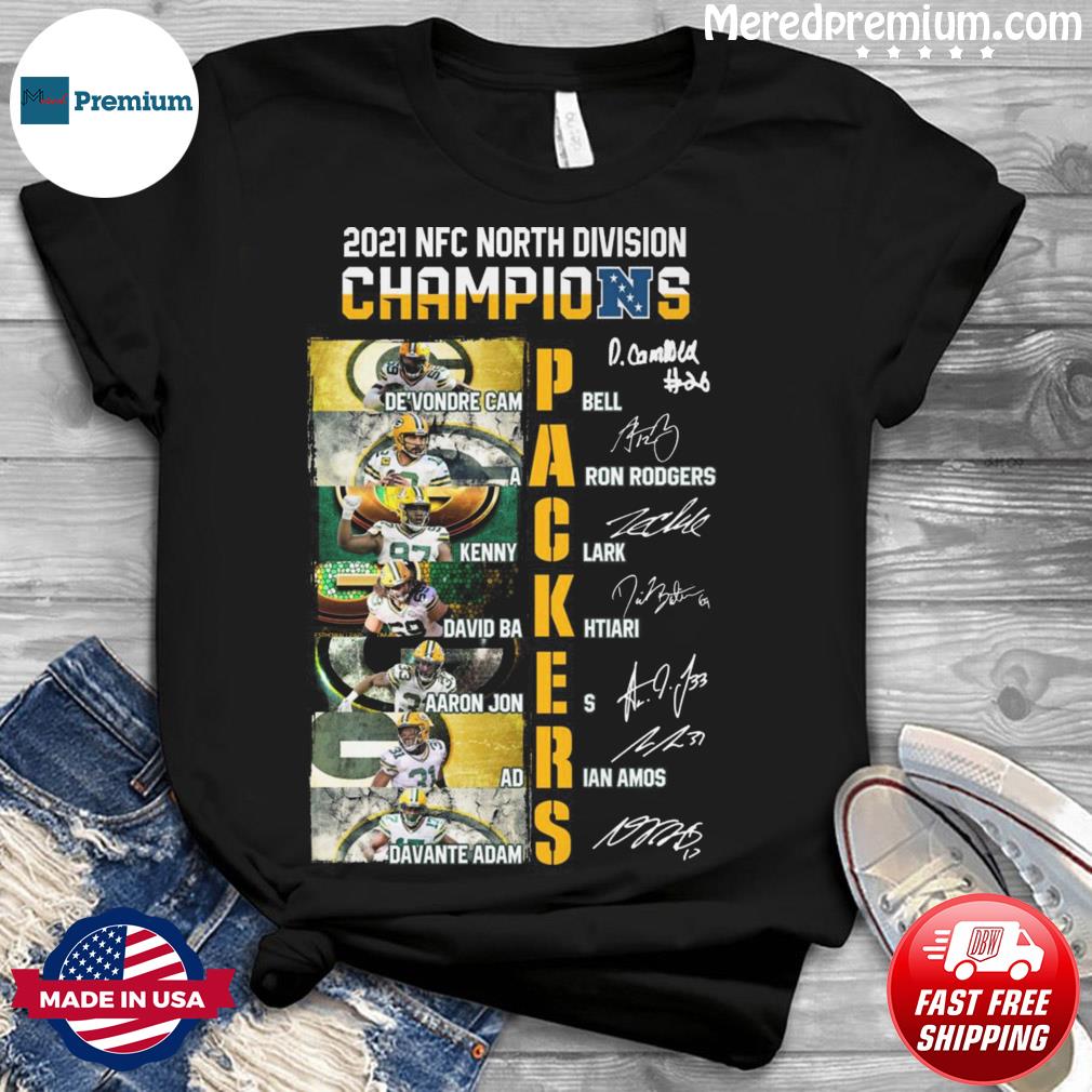 Green Bay Packers Team Signature NFC North Division Champions 2021 2022  T-Shirt - REVER LAVIE