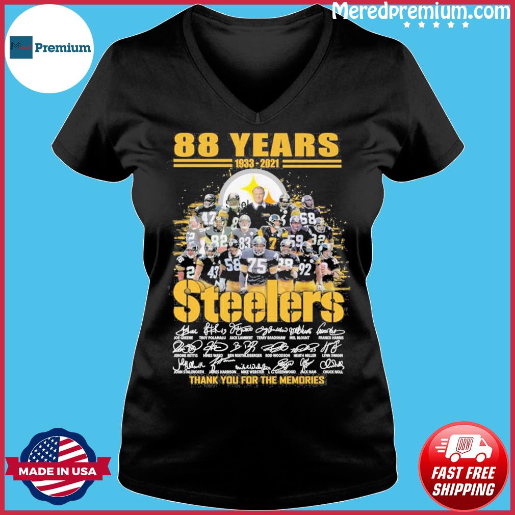 Pittsburgh Steelers 88 years of 1933 2022 thank you for the memories  signatures shirt, hoodie, sweater, long sleeve and tank top