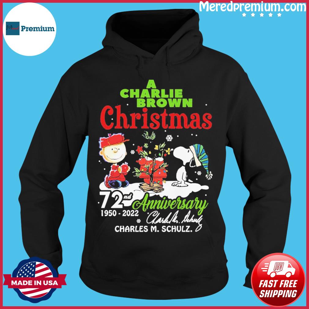 Charles Christmas In July 2022 A Charlie Brown Christmas 72Nd Anniversary 1950 2022 With Charles M Schulz  Signature Shirt, Hoodie, Sweater, Long Sleeve And Tank Top
