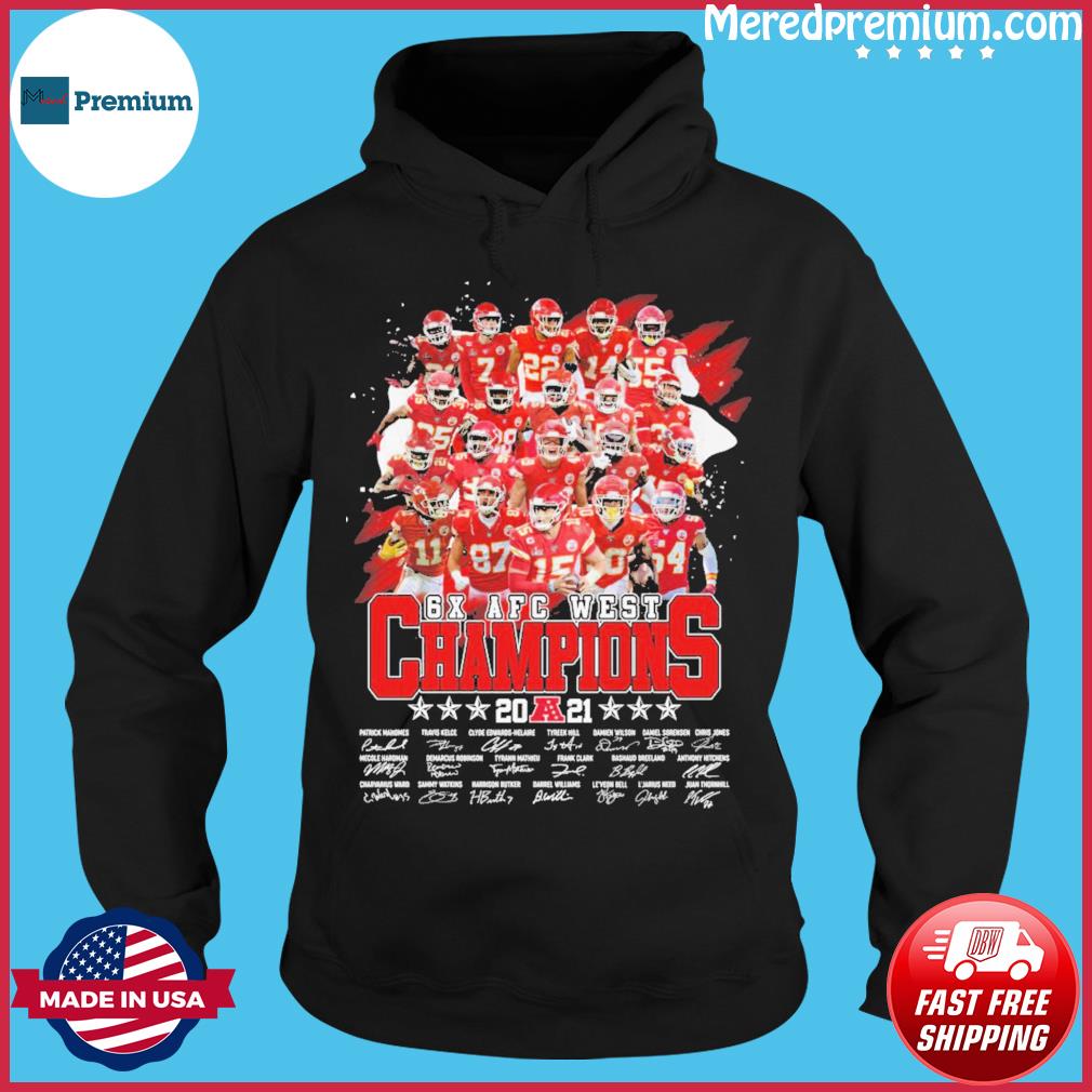 Kansas City Chiefs 2021 6x Afc North Division Champions Signatures Shirt,  hoodie, sweater, long sleeve and tank top