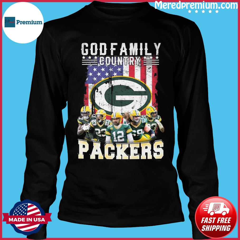 God family country Green Bay Packers team us flag Green Bay Packers shirt,tank  top, v-neck for men and women