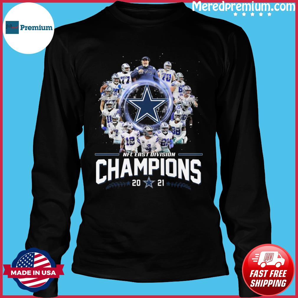 Dallas Cowboys 2021 nfc east division champions signatures shirt, hoodie,  sweater, long sleeve and tank top