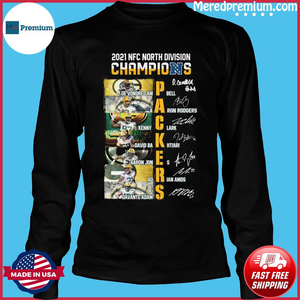 Green bay packers team nfc north division champions 2021 2022 signatures  shirt, hoodie, longsleeve tee, sweater