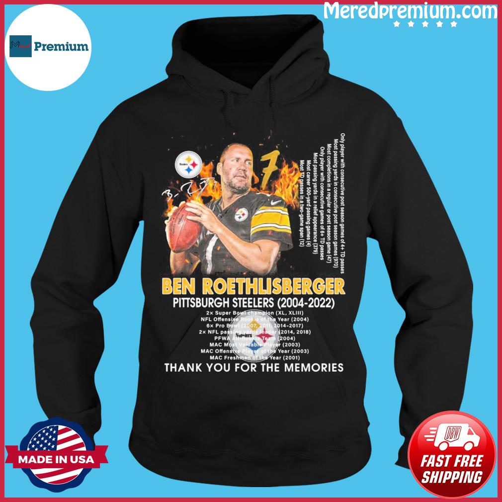 Thank you ben roethlisberger Pittsburgh steelers nfl shirt, hoodie,  sweater, long sleeve and tank top