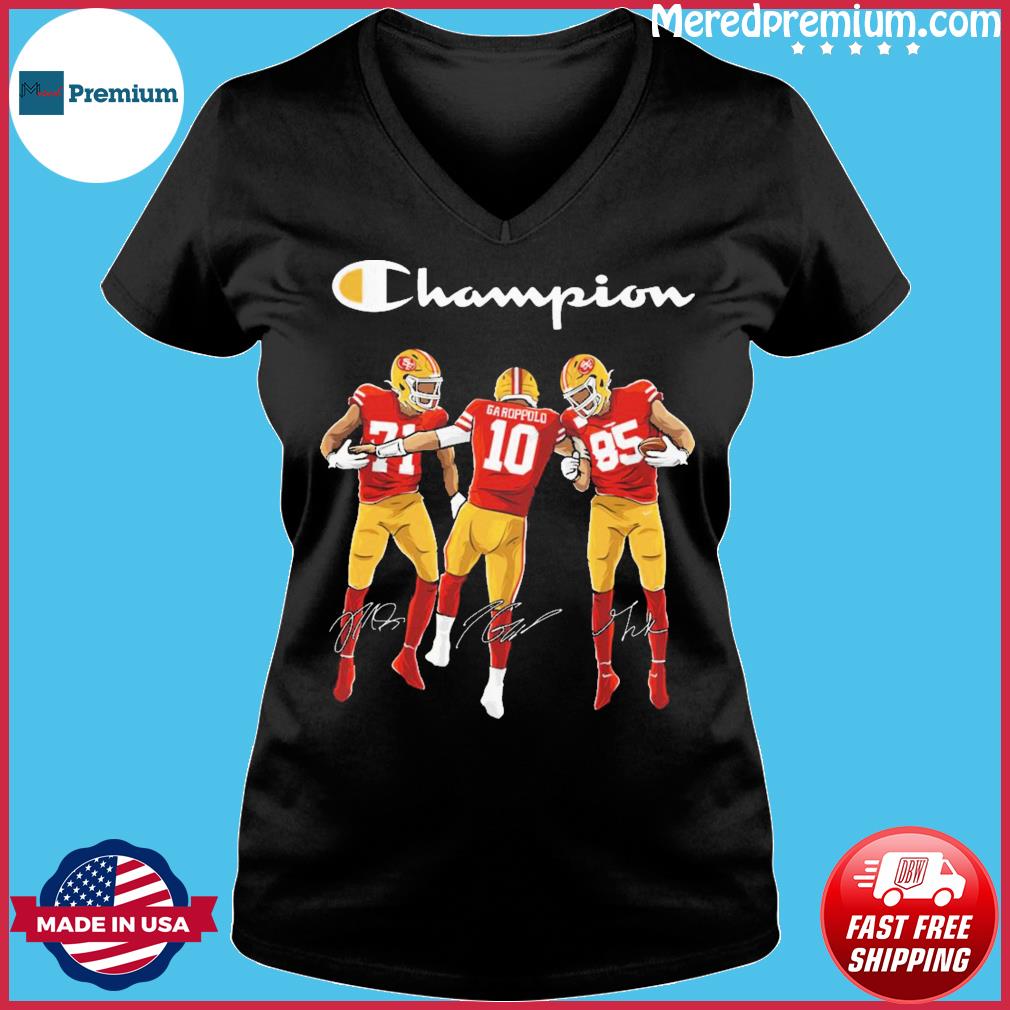 San Francisco 49ers Champion Trent Williams Jimmy Garoppolo And George  Kittle Signatures Shirt, hoodie, sweater, ladies v-neck and tank top