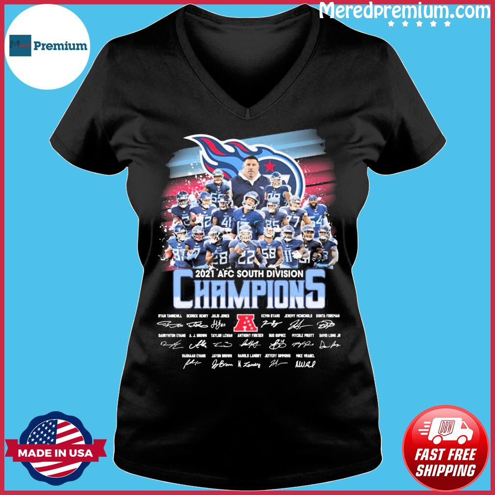 The Tennessee Titans Afc South Division Champions 2021 Signatures 2021 Shirt,  hoodie, sweater, long sleeve and tank top