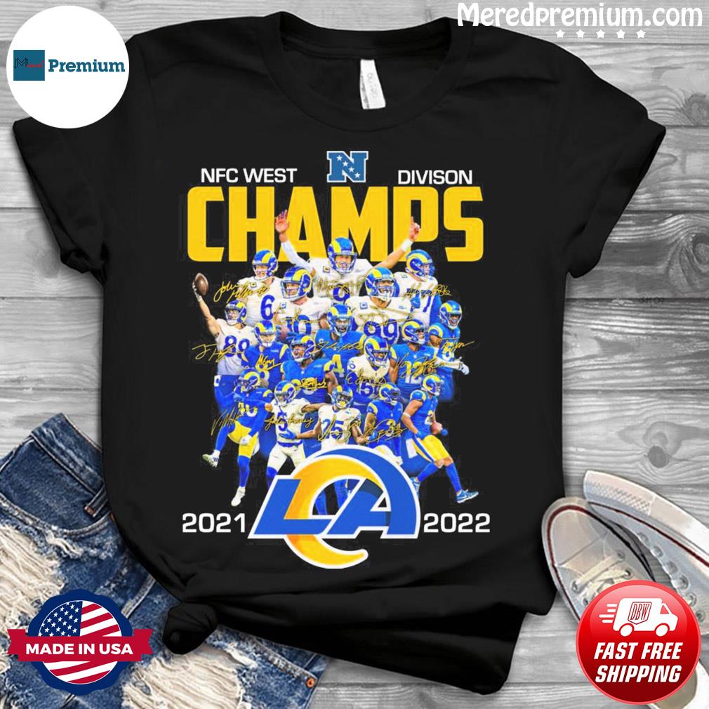 Official Los angeles rams nfc west champions 2021 2022 signatures