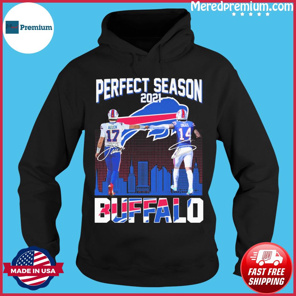 Buffalo Bills perfect season Josh Allen and Stefon Diggs signatures 2022 T- shirt - Kaiteez