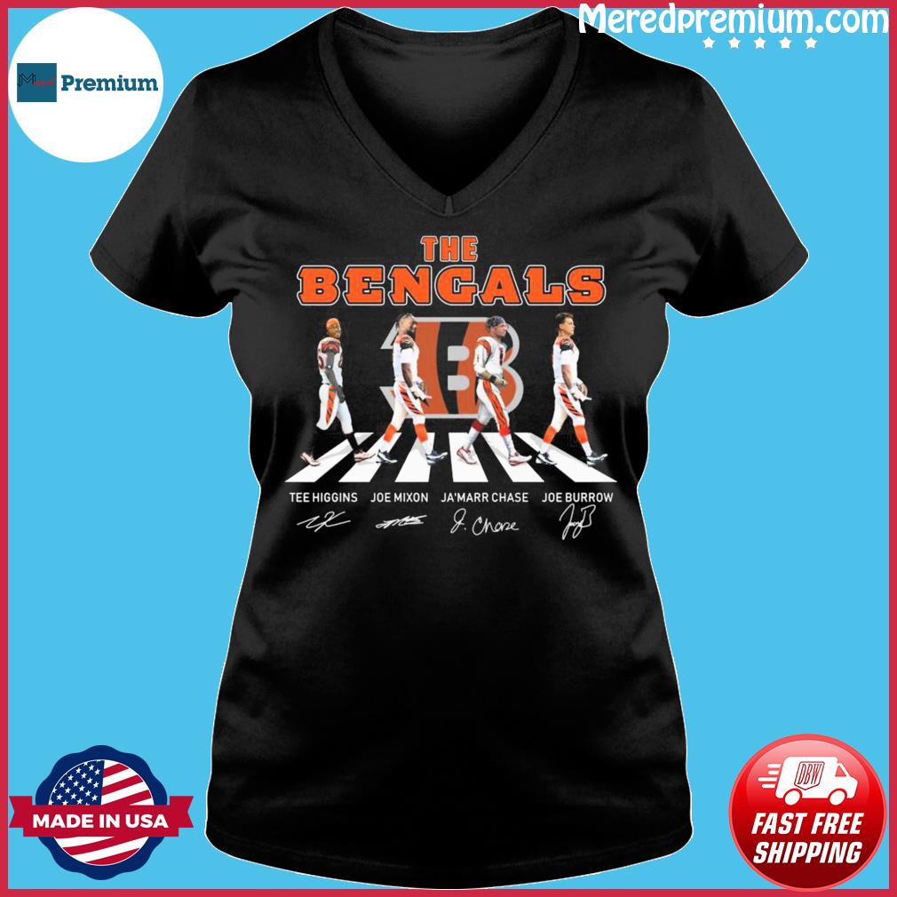 The Bengals Tee Higgins Joe Mixon Ja'marr Chase Joe Burrow Abbey Road  Signatures Shirt, hoodie, sweater, long sleeve and tank top