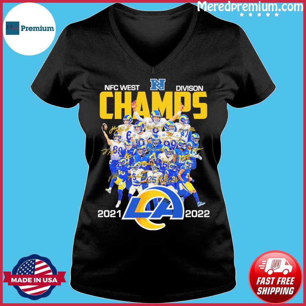 Official Los Angeles Rams 2021 2022 Nfc West Division Champions Signatures  Shirt, hoodie, sweater, long sleeve and tank top