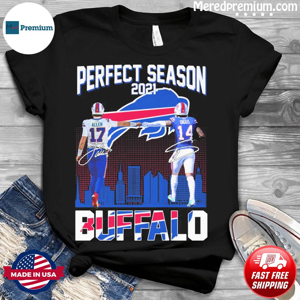 Buffalo Bills perfect season Josh Allen and Stefon Diggs signatures 2022 T- shirt - Kaiteez