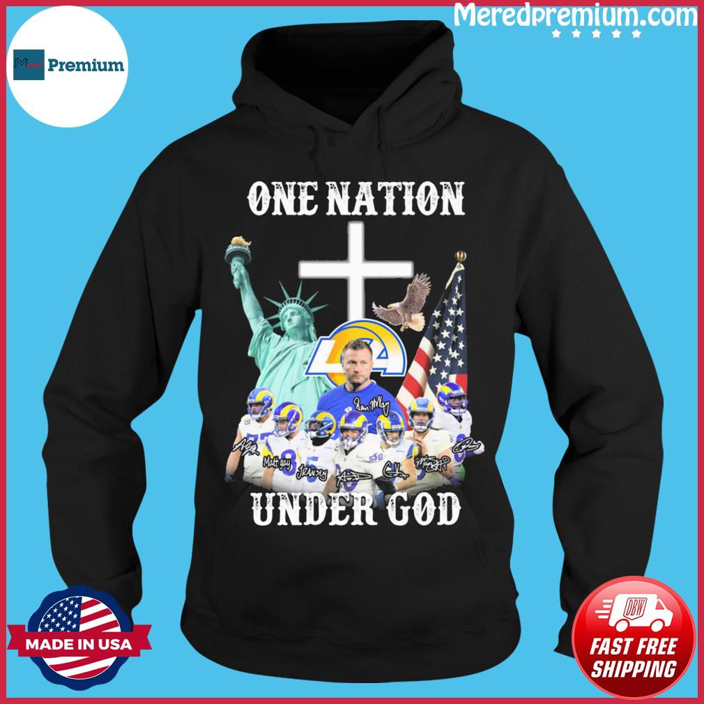 Los Angeles Rams One Nation Under God Black T-Shirt