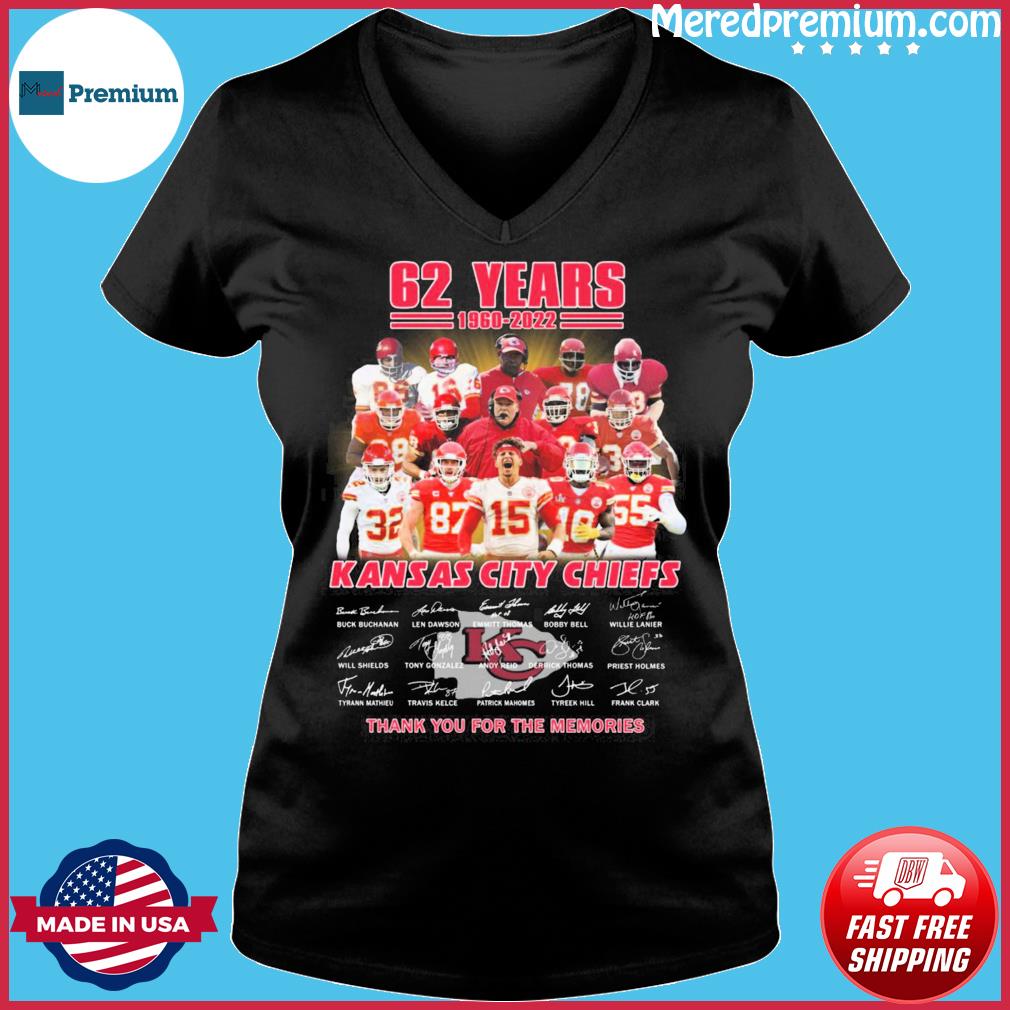 Kansas City Chiefs 62 Years 1960-2022 Thank You For The Memories Shirt  Unisex