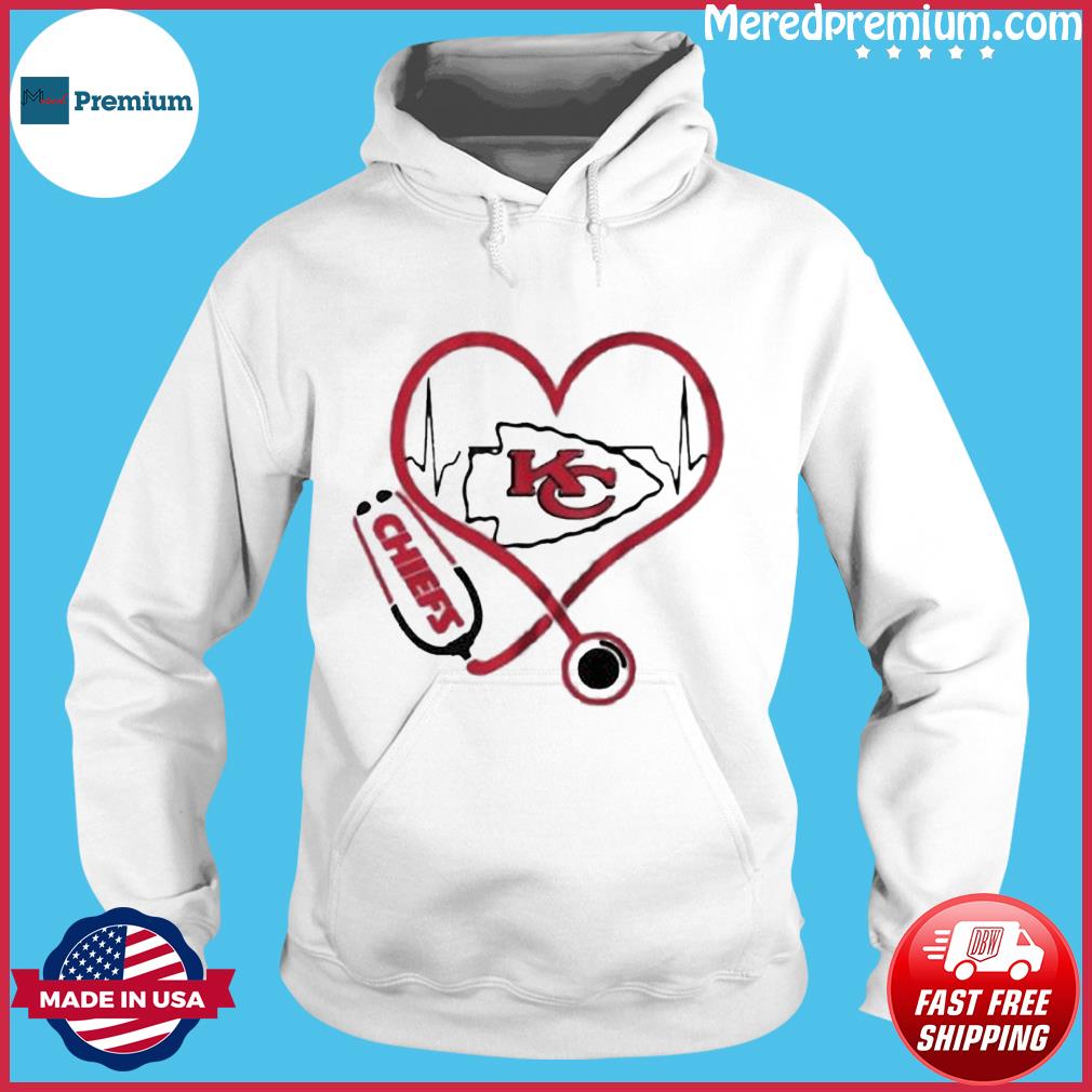 Nurse love Kansas city Chiefs heartbeat shirt, hoodie, sweater