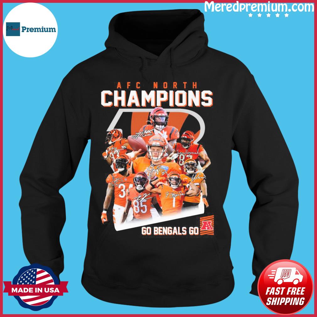 Cincinnati Bengals Go Bengals Go AFC North Champions 2022 Signatures Shirt,  hoodie, sweater, long sleeve and tank top