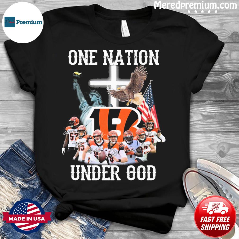 Cincinnati Bengals one nation under God signatures shirt, hoodie