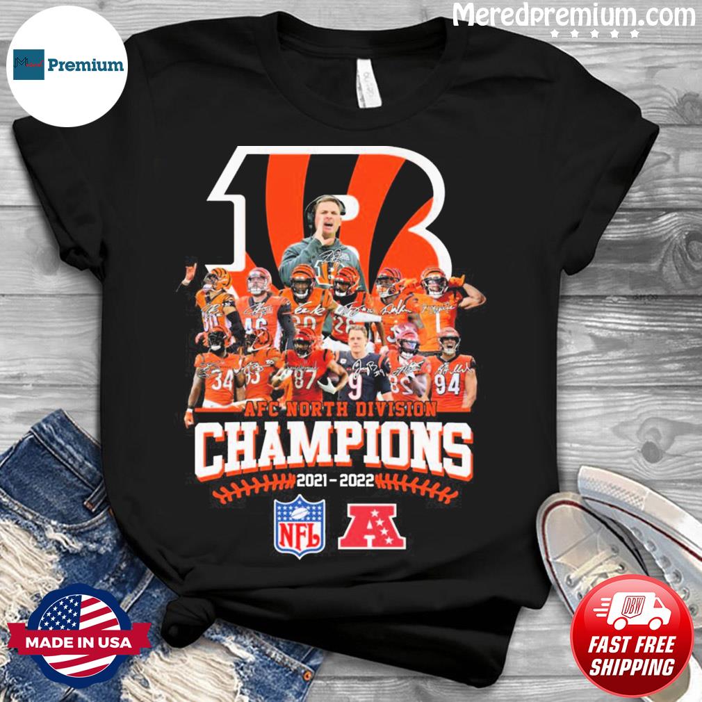 AFC North Division Champions 2021 2022 Cincinnati Bengals Team Signatures  Shirt, hoodie, sweater, long sleeve and tank top