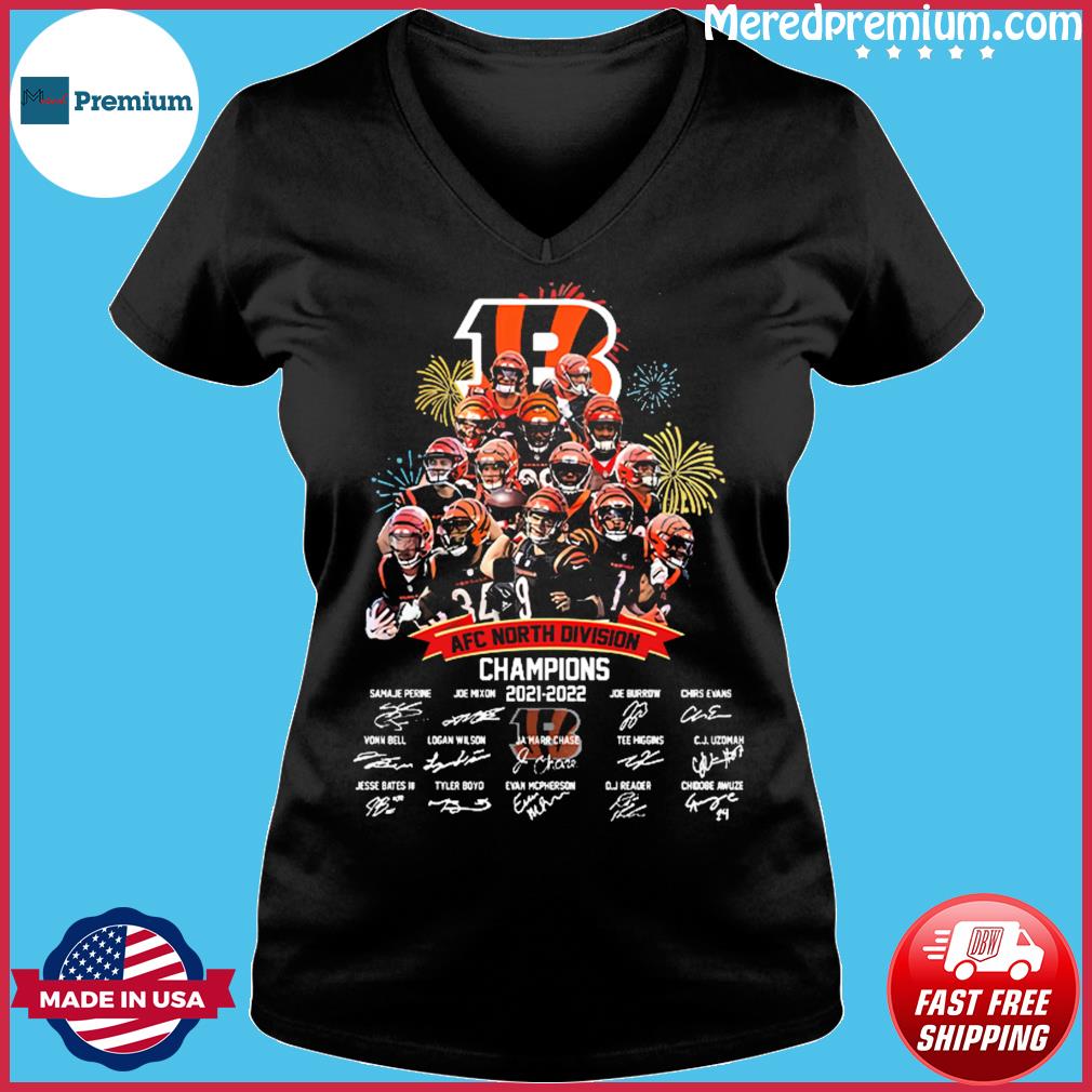 Cincinnati Bengals 2021 AFC North Division Champions Signatures T